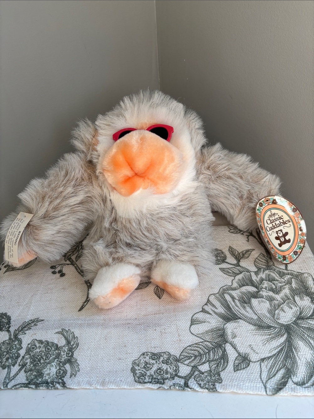 Vintage Classic Cuddables Plush Gorilla Kids Toy with sunglasses